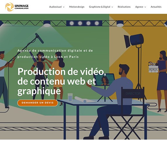 maquette de site internet d'agence de video