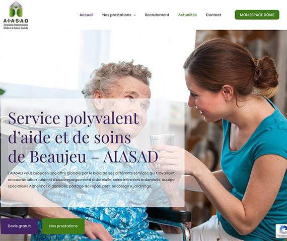 maquette de site internet de service aide a domicile