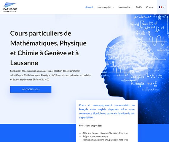 maquette de site internet learngo