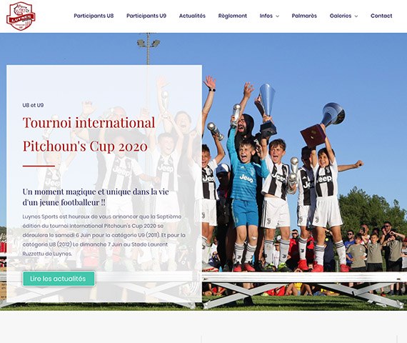 maquette de site internet de club de foot